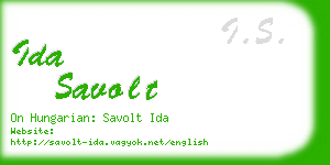 ida savolt business card